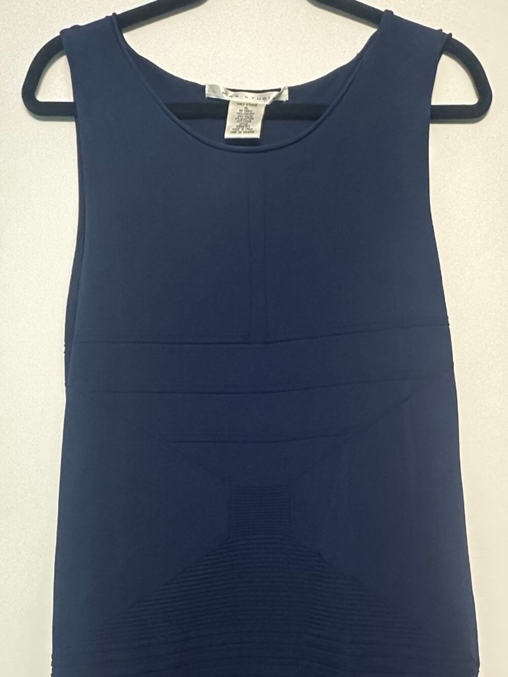 Sleveless Navy Max Studio Dress with Textured Design